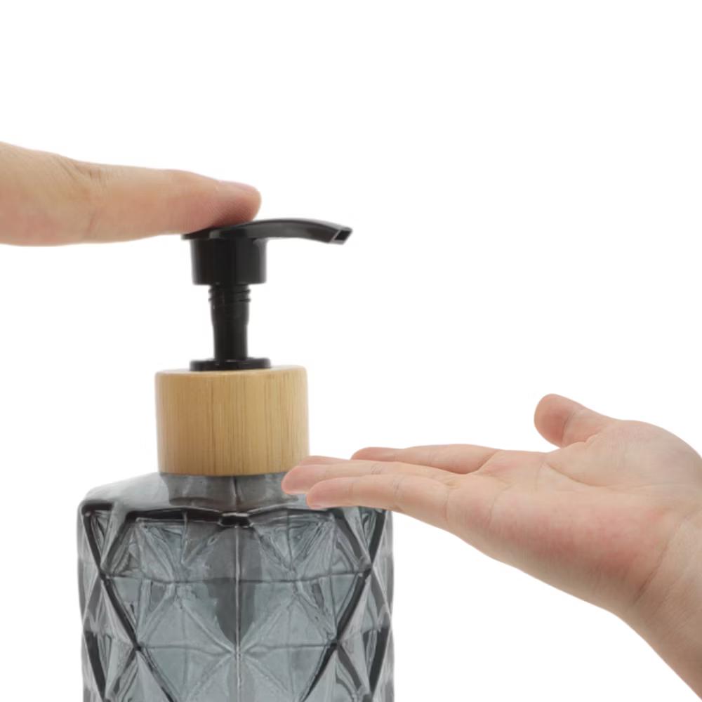 Reusable Round Bottom Diamond Pattern Soap Dispenser 11.16oz 1 Pc - Image 3
