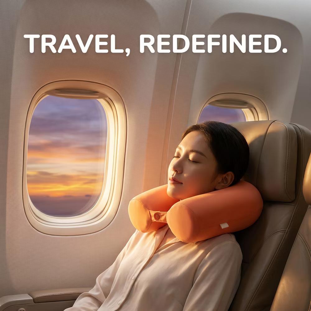 U‑Shaped Memory Foam Nap Pillow with Snap Closure for Desk and Travel Use 1Pc - Image 25