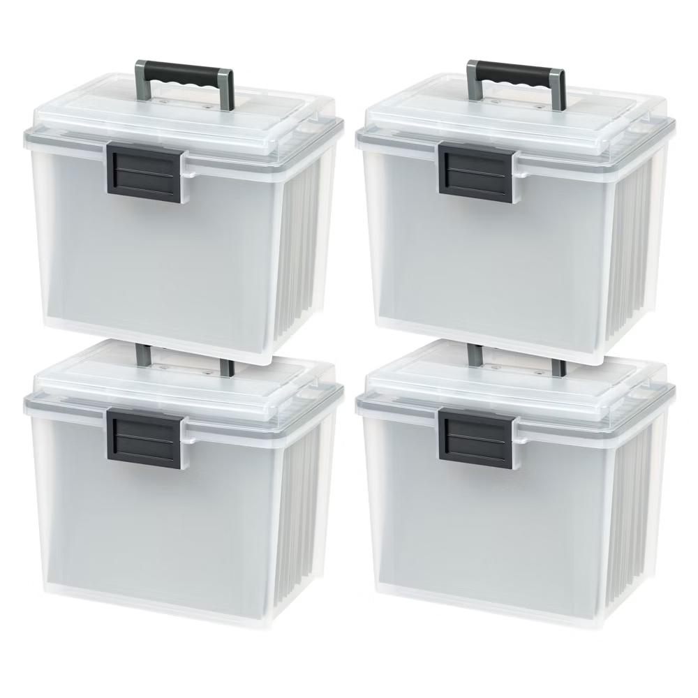 USA Portable Letter Size File Box with Handle for Hanging Folders - Image 42