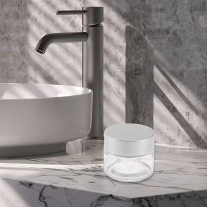 Transparent Cream Glass Bottle for Bathroom 1 Pc