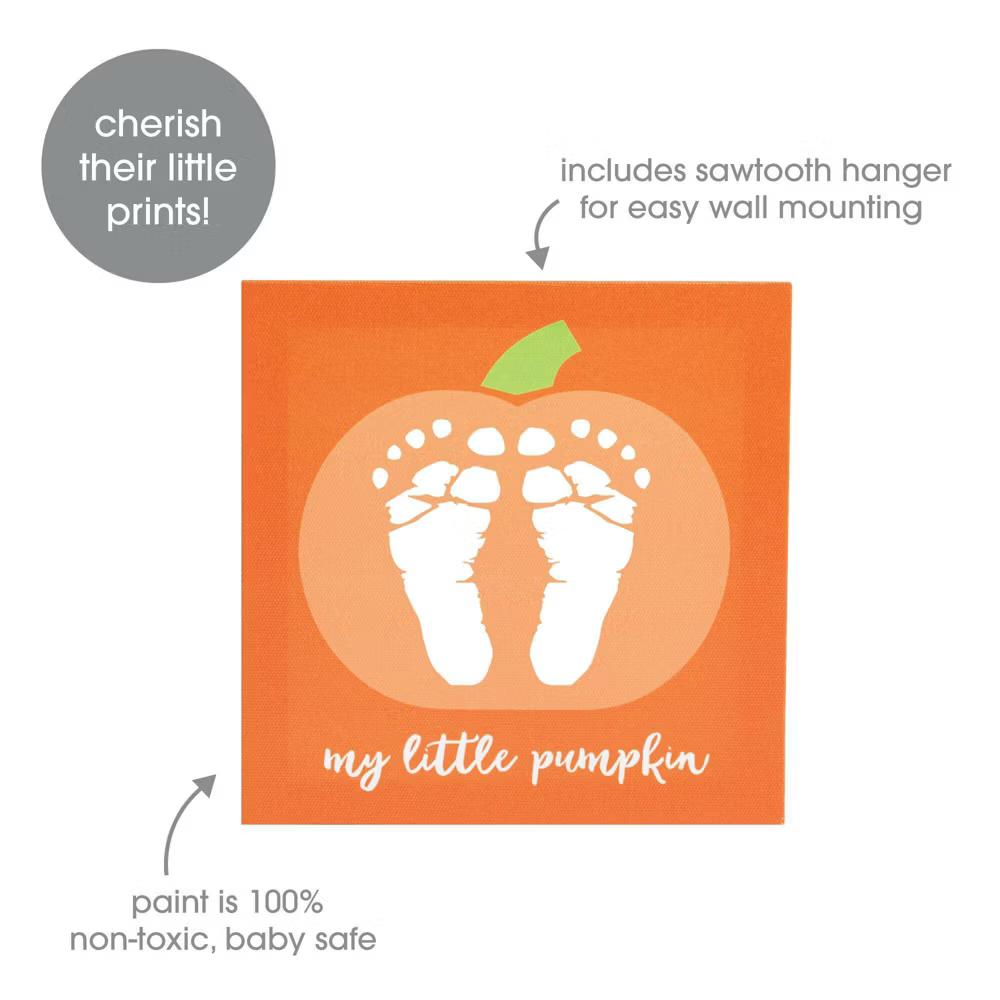 Pearhead My Little Pumpkin Halloween Canvas for Baby's Footprints: DIY Art Kit, Includes Paint & Canvas Board - Image 5