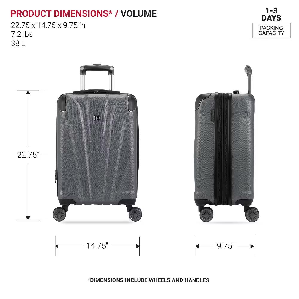 Cascade Hardside Carry On Spinner Wheels Suitcase - Image 26