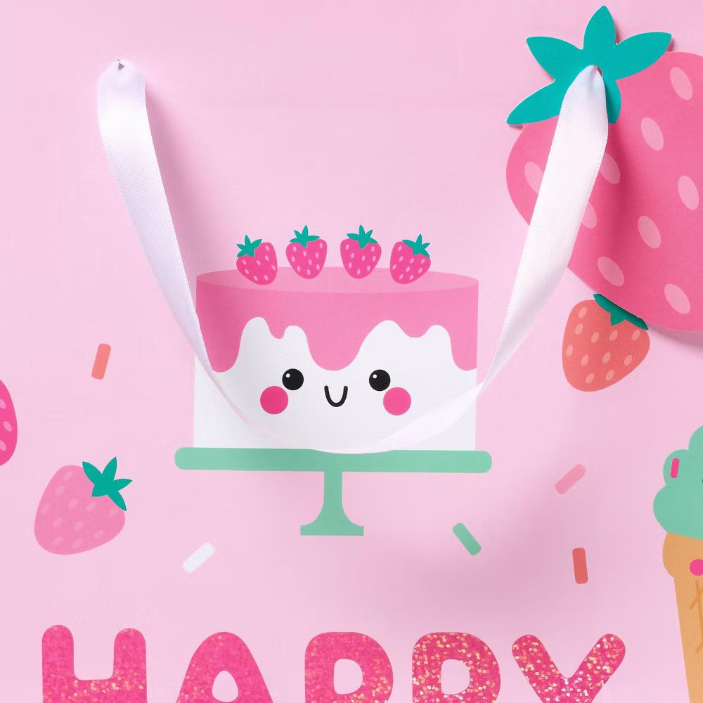 XL Sweet Treats 'Happy Birthday!' Birthday Gift Bag Pink - Image 3
