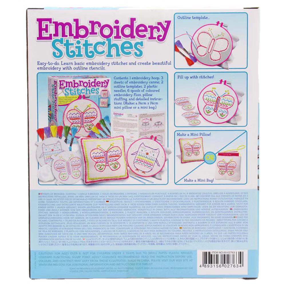 4M: Easy-To-Do Embroidery Kit - Learn 10 Skills, All-In-1 DIY Craft Set, Kids 8 - Image 3