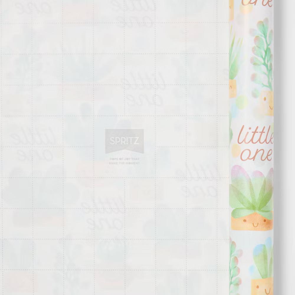 Little One Plants Baby Wrapping Paper - Floral Botanical Gift Wrap for Baby Shower, Multicolor Earth Tones