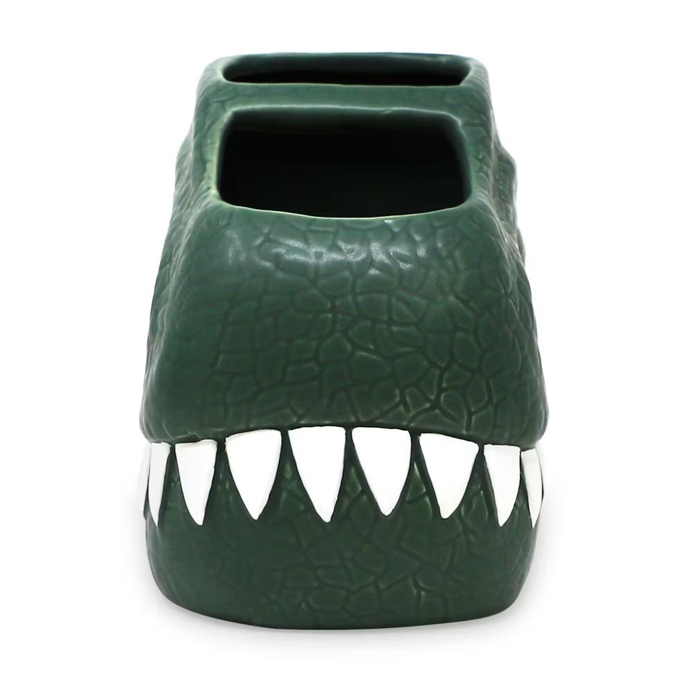 Isaac Jacobs Dinosaur Ceramic Cup, Toothbrush Holder - Multi-Purpose Organizer for Toiletries, Bathroom, Kitchen, and Crafts - Image 9