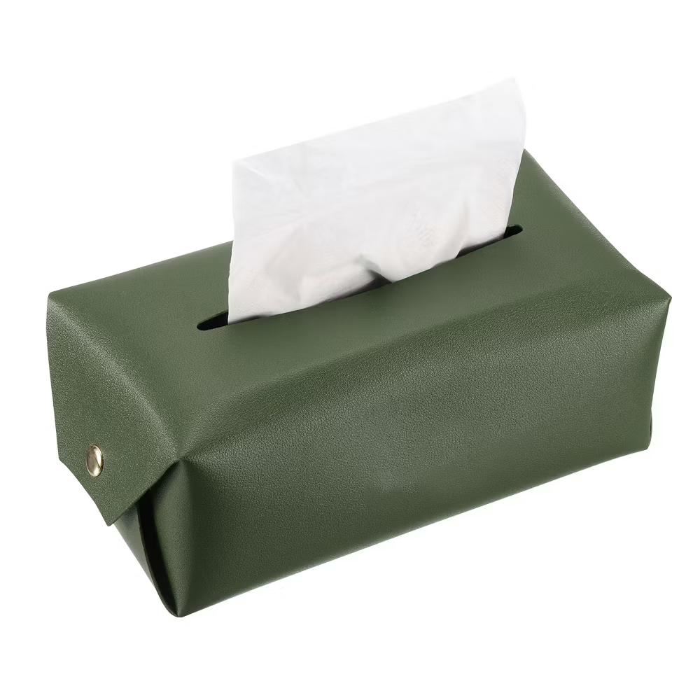 Rectangle PU Leather Tabletop Bathroom Kitchen Tissue Box Cover - Image 16