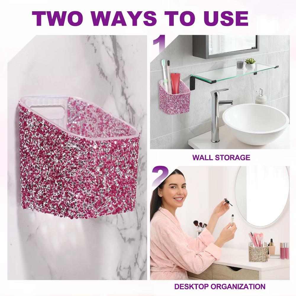Rhinestone ABS Home Pencil Nail Art Tool Makeup Brush Holder - Image 2