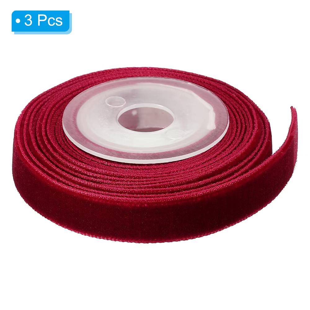 Velvet Single-Faced Vintage Soft Craft Decorative Wedding Ribbon 3 Pcs - Image 23