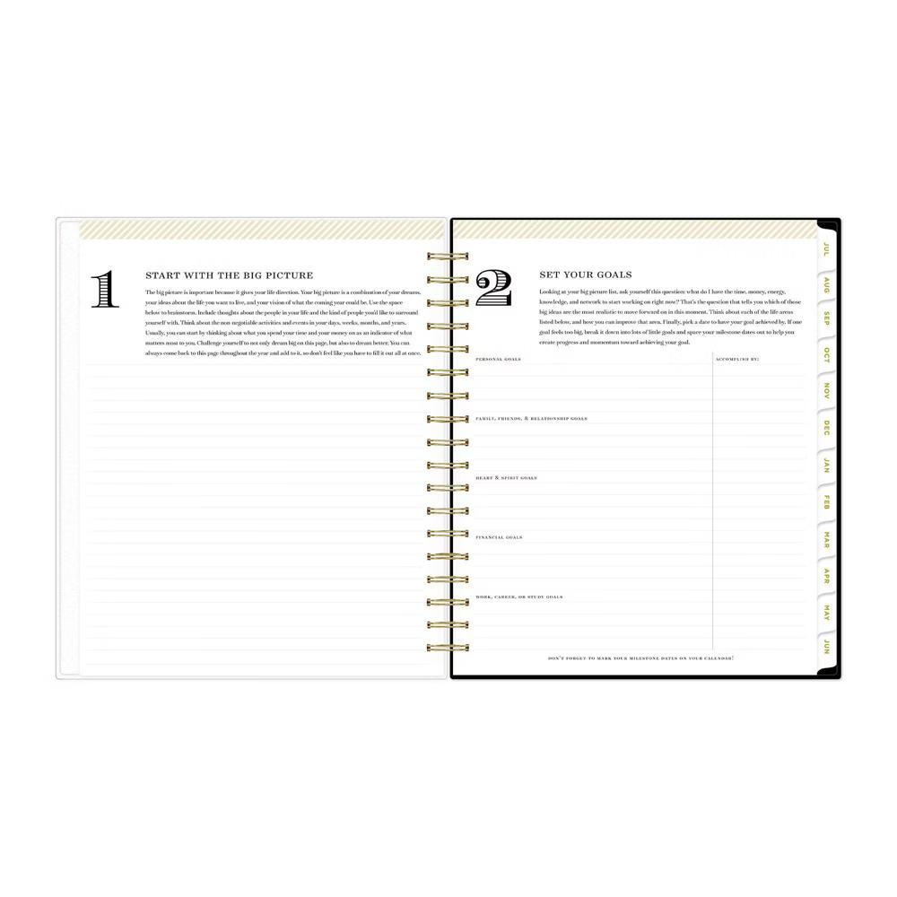 Day Designer 8"x10" AY 2026-2027 Planner Rugby Stripe Black Frosted 27 Daily/Monthly Safety Wirebound - Image 14