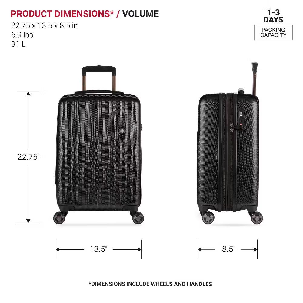 Energie Hardside Carry On Spinner Wheels Suitcase - Image 32