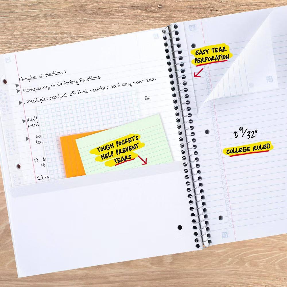 Five Star 8.5"x11" Threadless College Ruled Notebook 80 Pages Comfybara - Image 3