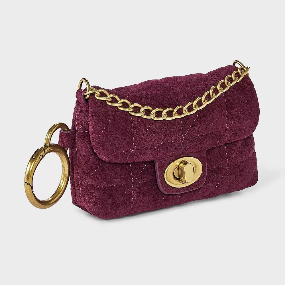 Quilted Turn Lock Clip On Pouch Bag Charm - Image 12