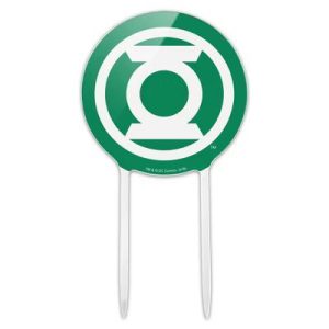 Green Lantern White Logo Acrylic Cake Topper