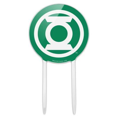Green Lantern White Logo Acrylic Cake Topper