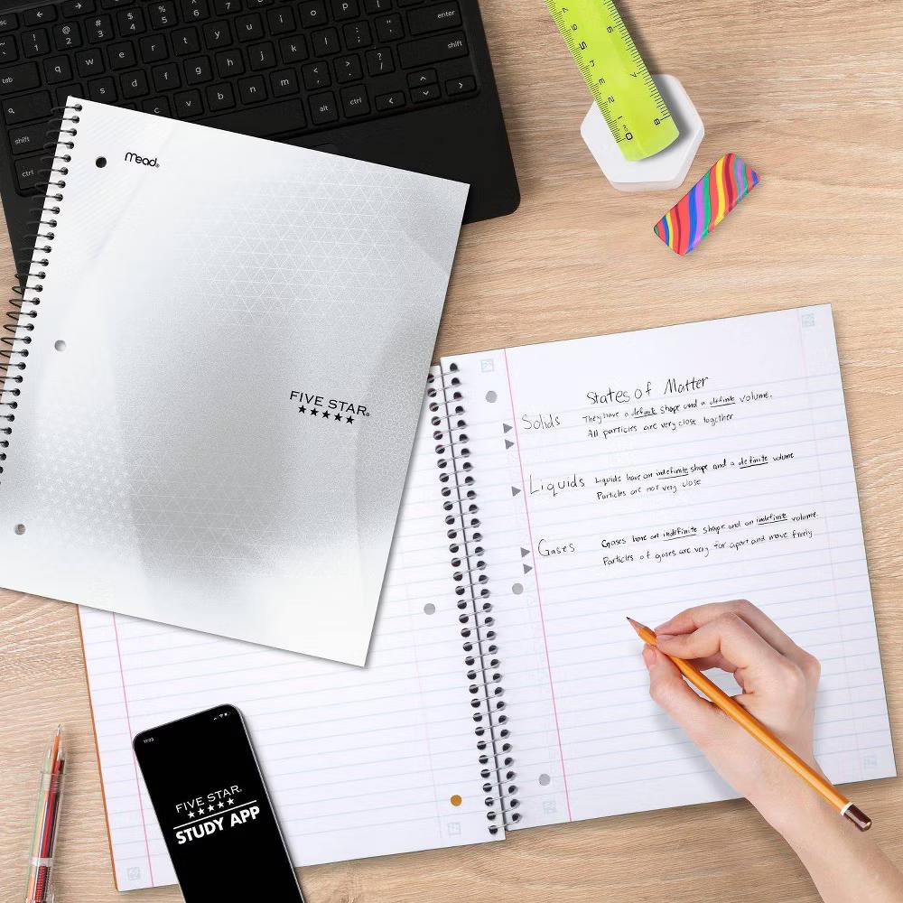 Five Star 8"x10.5" Active Wide Ruled Notebook White - Image 3
