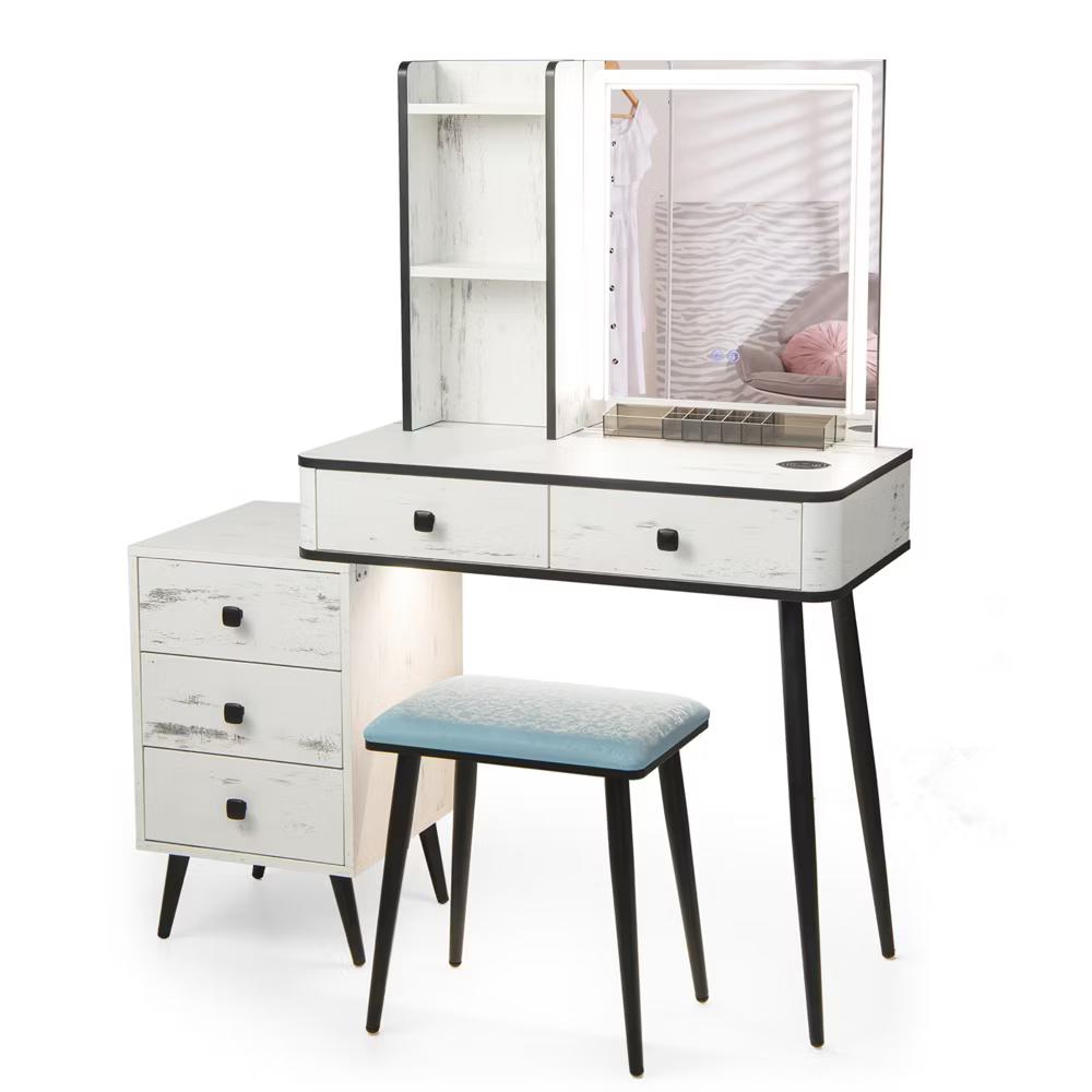 Vanity Set with Dimmable Lighted Mirror 3 Lighting Modes - Image 11