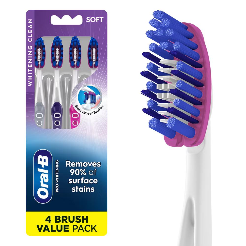 Pro-Whitening Toothbrushes - Soft - 4ct: Full Head, Manual Item, 8.976 Inch Length - Image 9