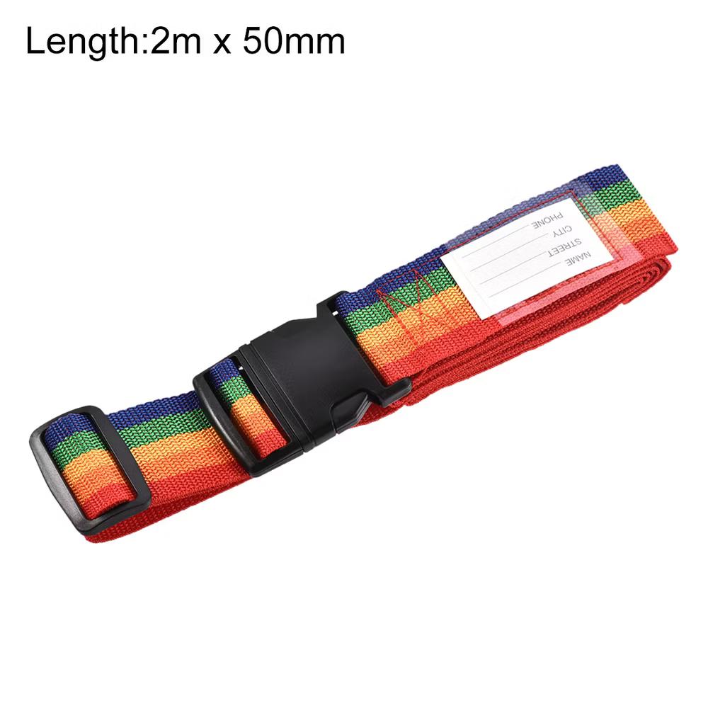 Adjustable PP Travel Bag Packing Luggage Strap with Buckle Label Multi-Color 1 Pc - Image 2