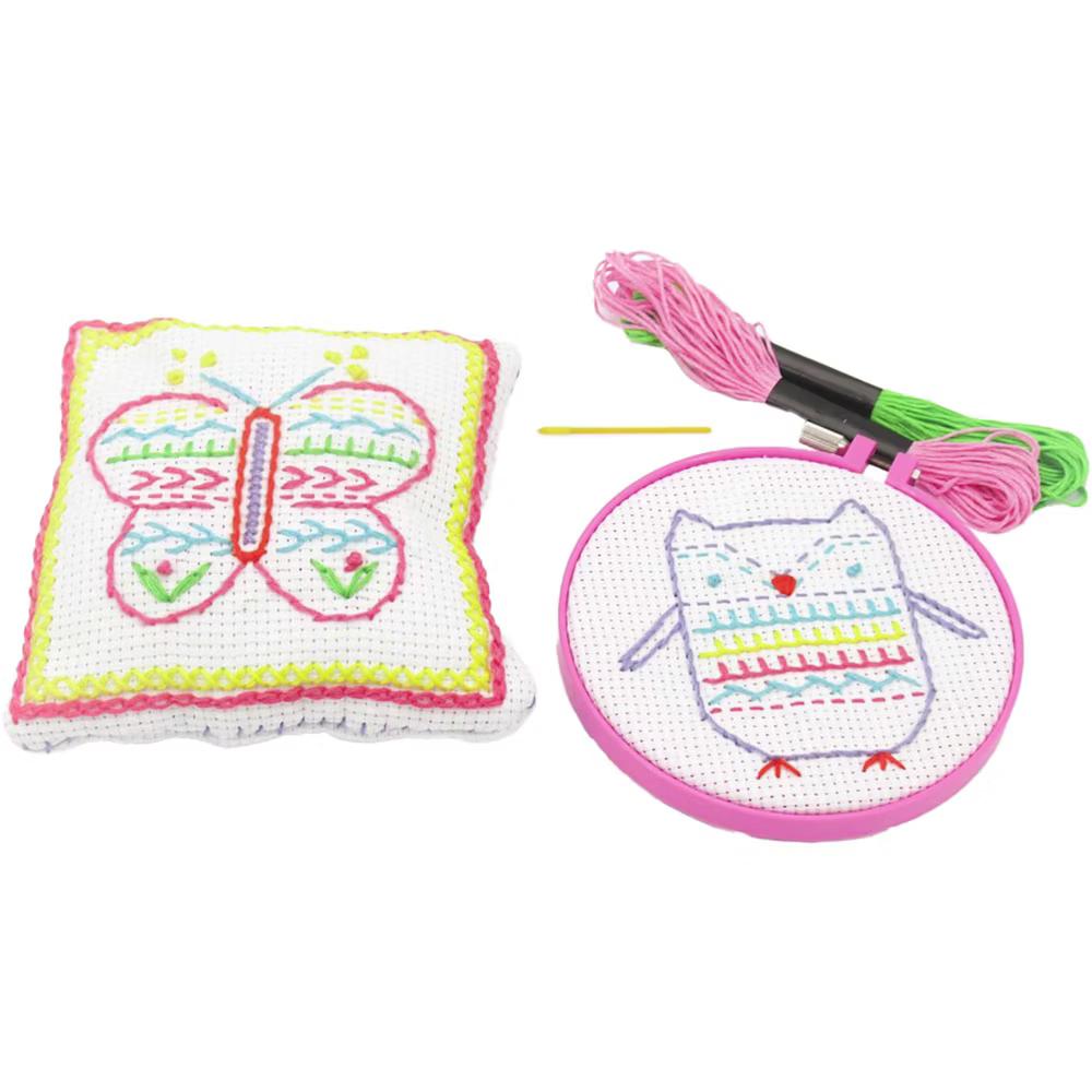 4M: Easy-To-Do Embroidery Kit - Learn 10 Skills, All-In-1 DIY Craft Set, Kids 8