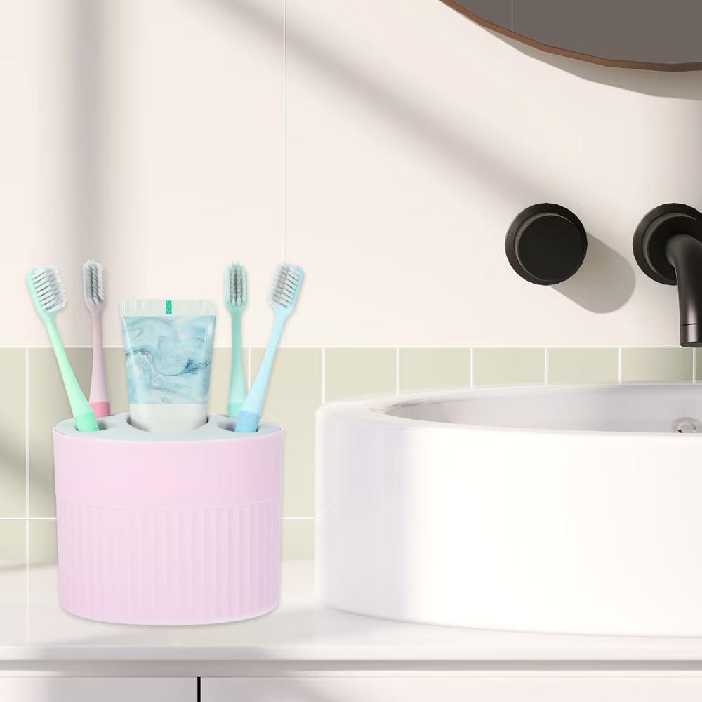 Bathroom 5-Slot Toothbrush Holders 4.69"x3.62"x3.73" 1 Pc - Image 9