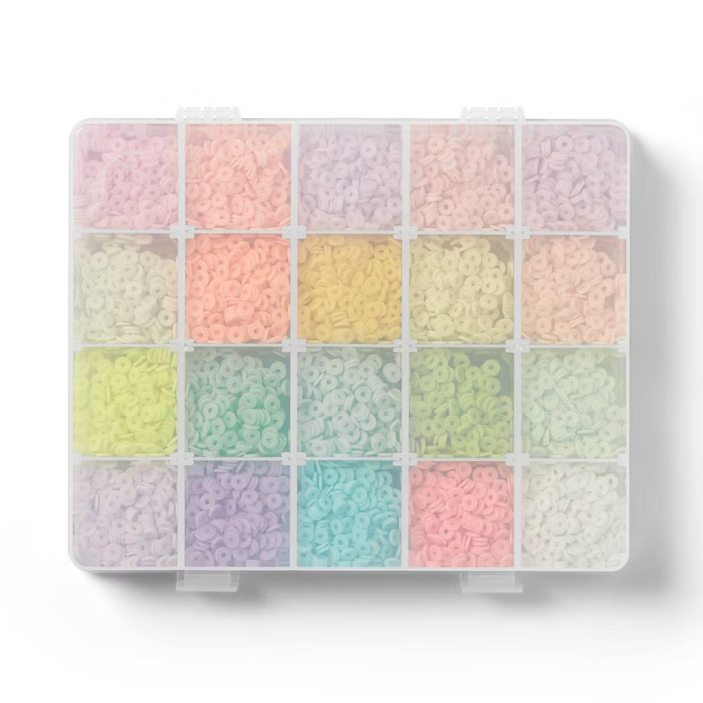 8000ct Clay Beads Bracelet Making Kit Pastel - Image 3