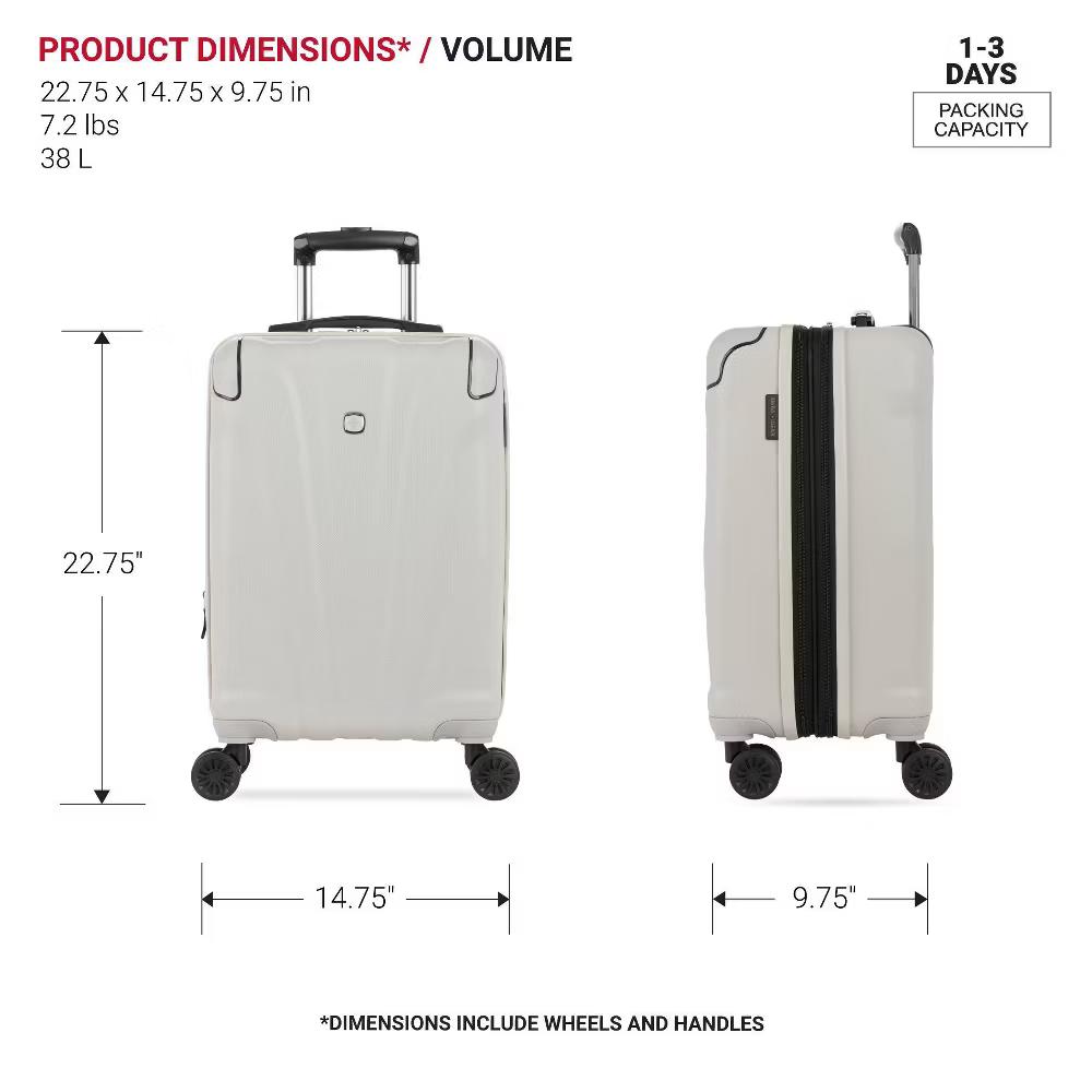 Cascade Hardside Carry On Spinner Wheels Suitcase - Image 6