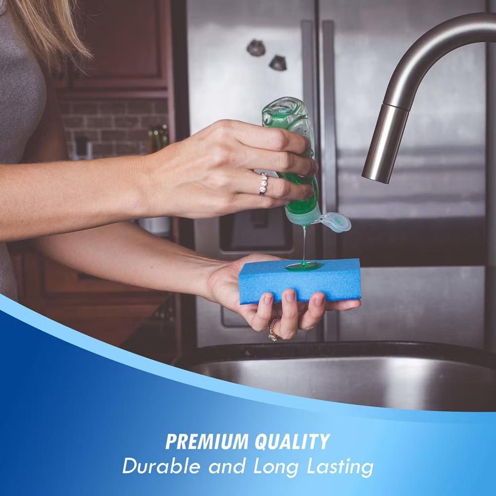 ELITRA HOME Heavy Duty Scrubber Sponge, with Smell Resistant Hydrophilic Foam Technology, Odorless - Blue - Image 8