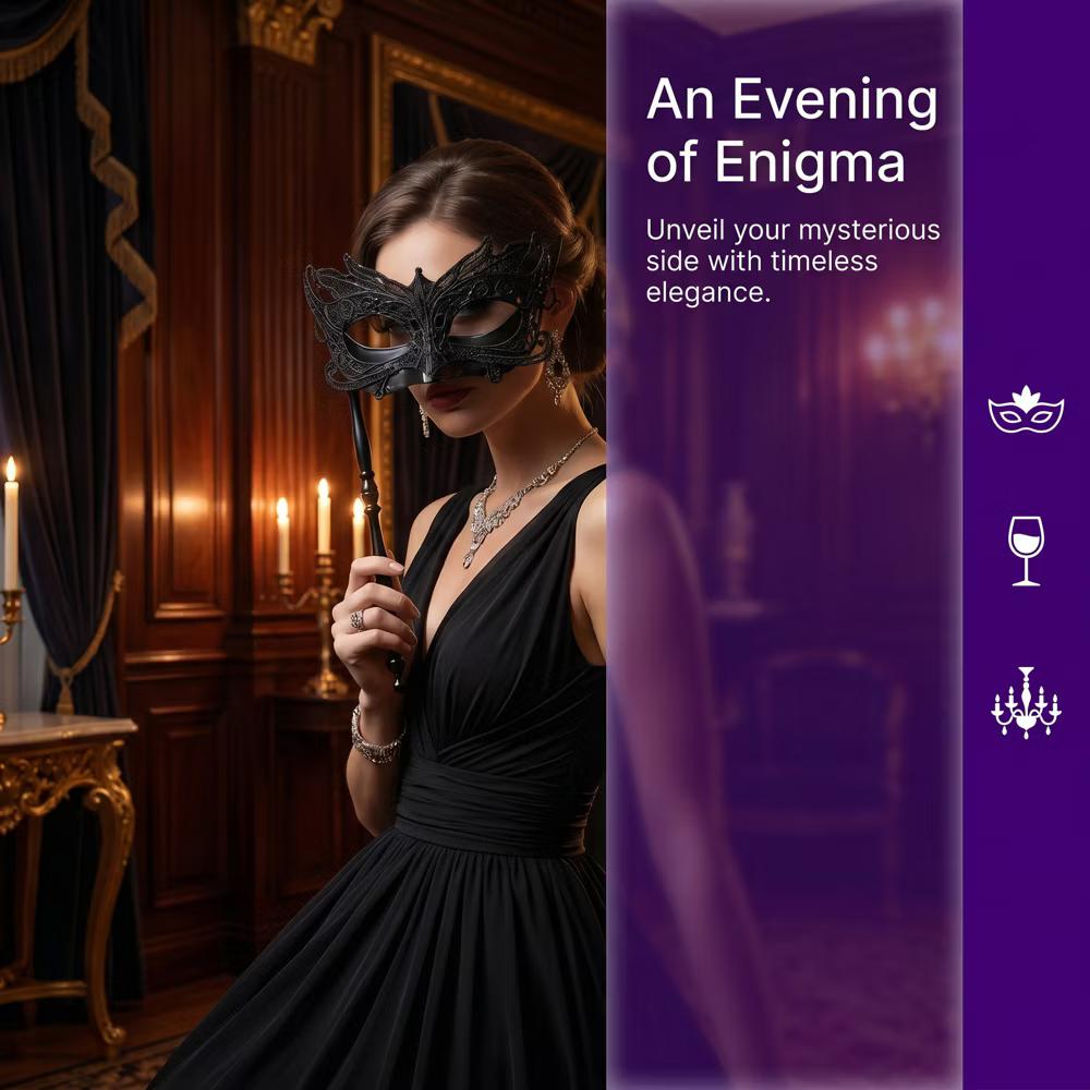 Handheld Masquerade Molded Venetian Plastic Eye Mask with Stick - Image 13
