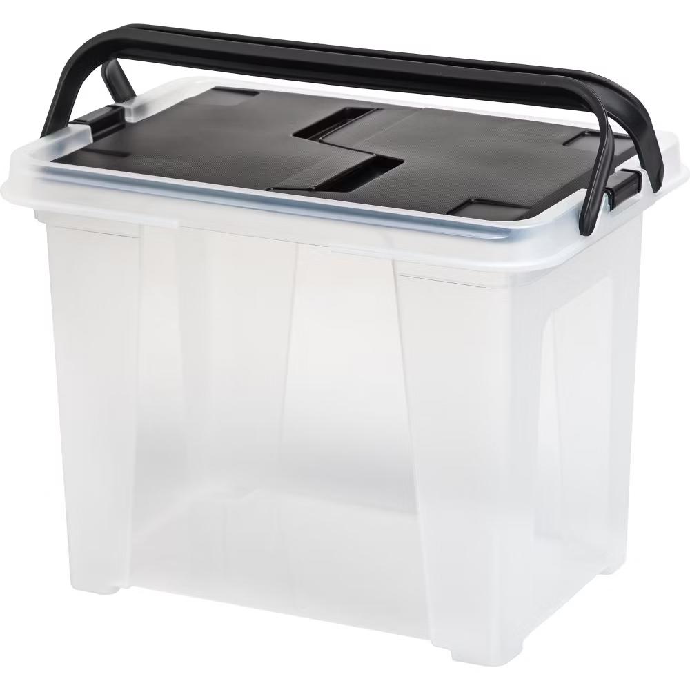 USA Portable Letter Size File Box with Handle for Hanging Folders - Image 39
