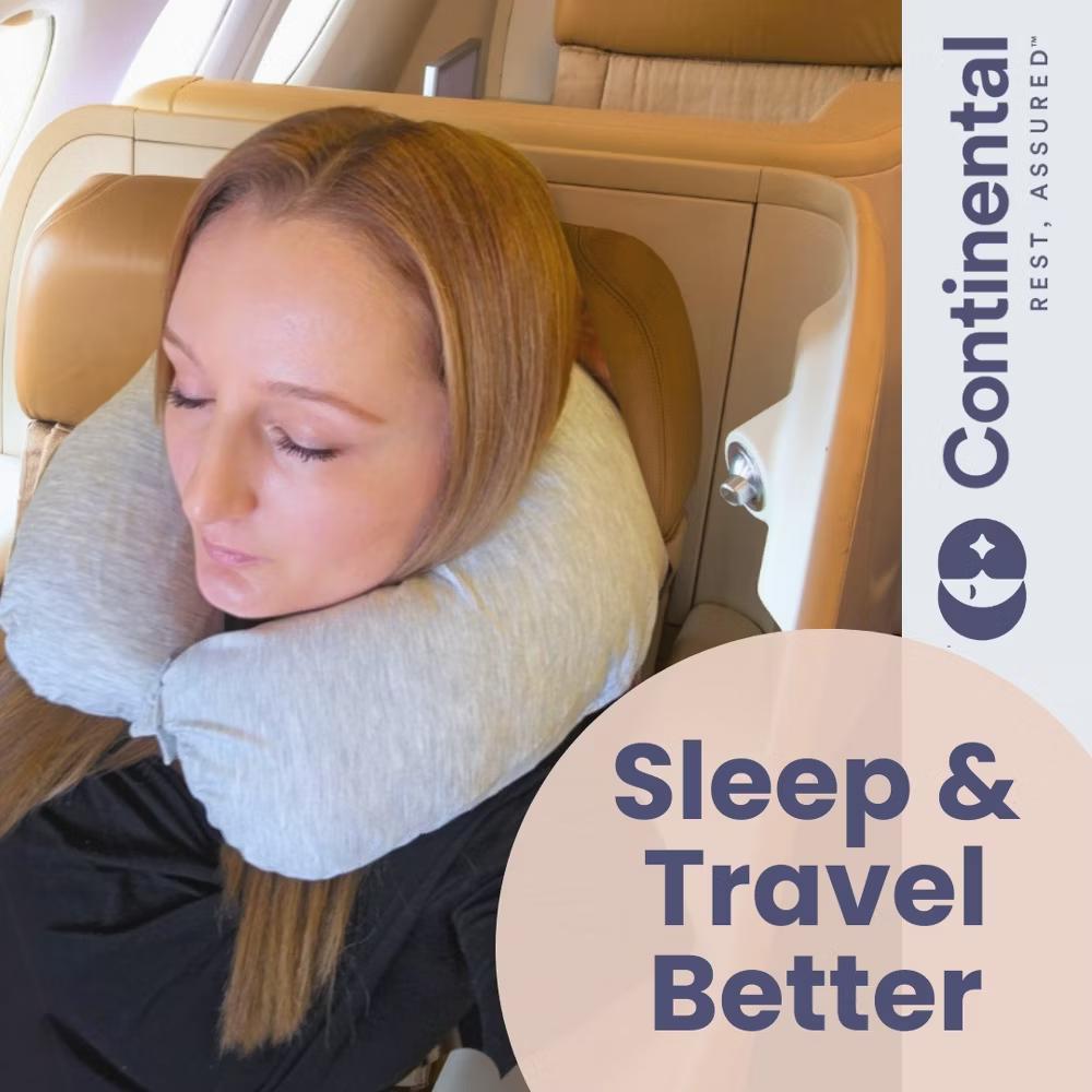 Continental Bedding U-Shaped Neck Pillow - Down Filled Travel Pillow with Removable Bamboo Cover and Travel Bag - Image 2