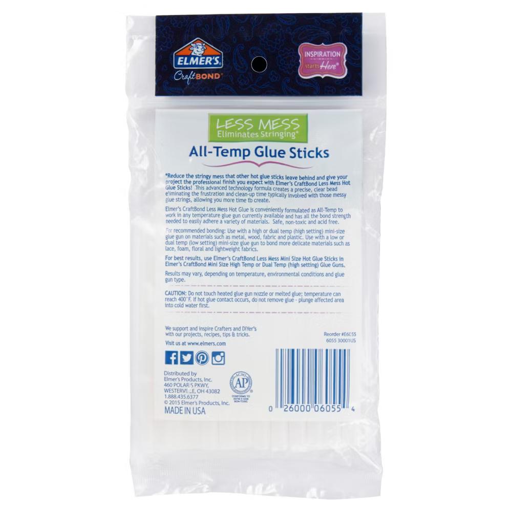Craft Bond Mini 24pk Glue Gun Sticks All-Temp: Hot Glue Sticks, Dries Clear, 4" Length, 0.27" Width - Image 3