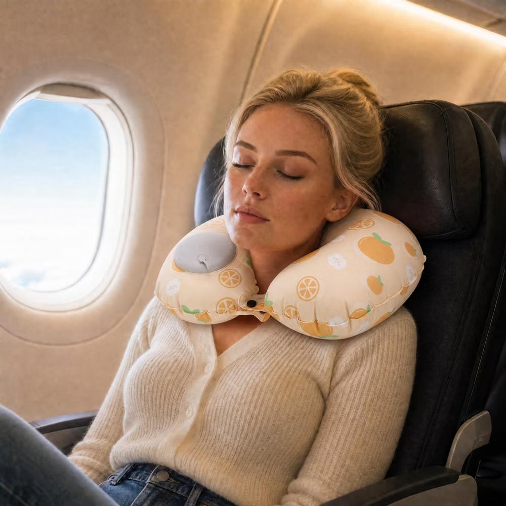 Ice Silk Inflatable Travel Pillow 1 Pc - Image 24