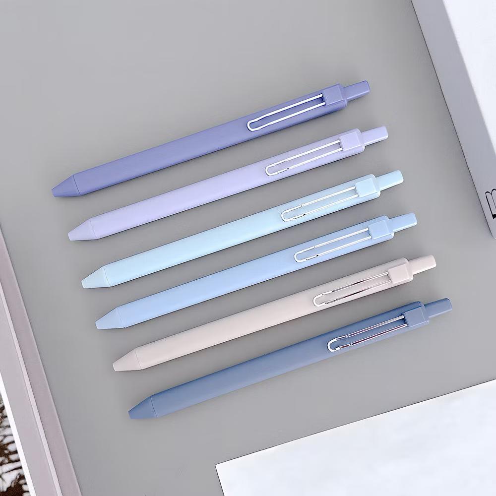 Retractable Black Ink Gel Pens, 0.5mm Fine Point, Black ink, Set of 6 - Image 9