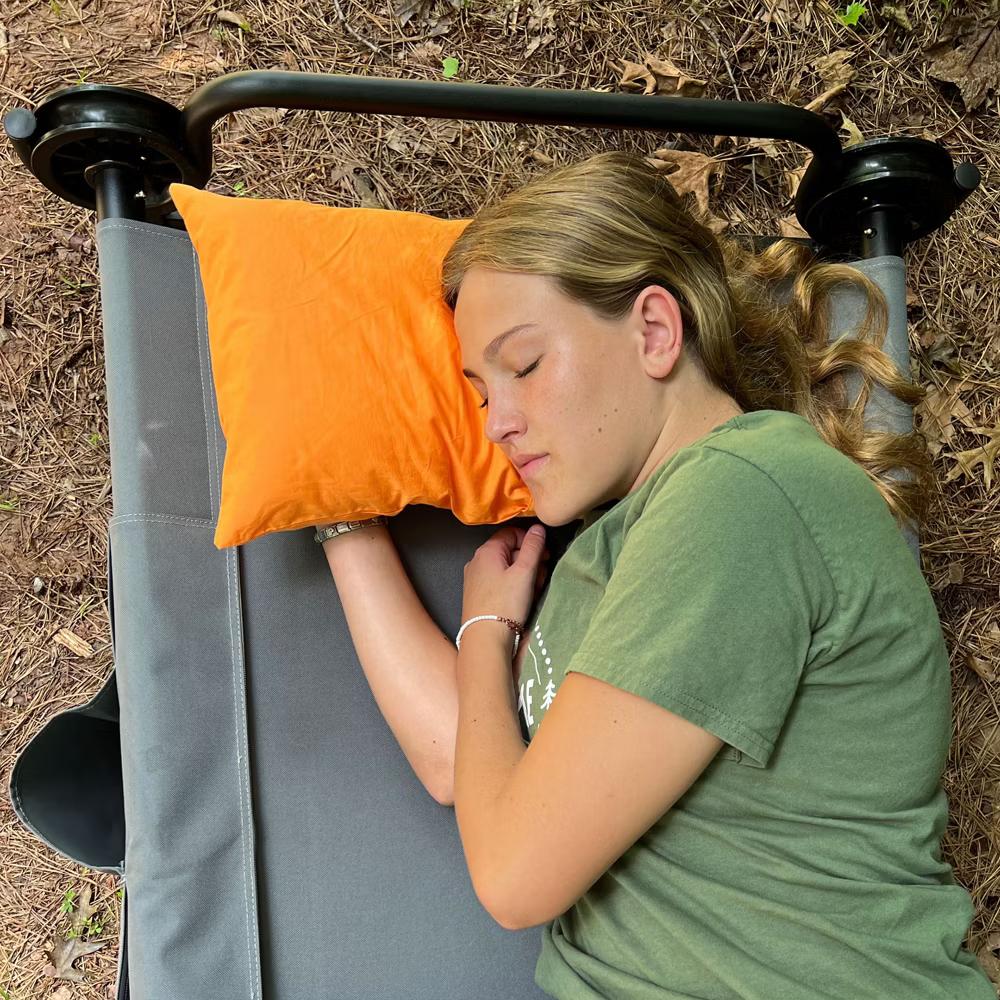 Disc-O-Bed Compact and Packable Travel Pillow with Washable Cover, Ultralight for Backpacking, Hiking, and Camping, Orange - Image 2