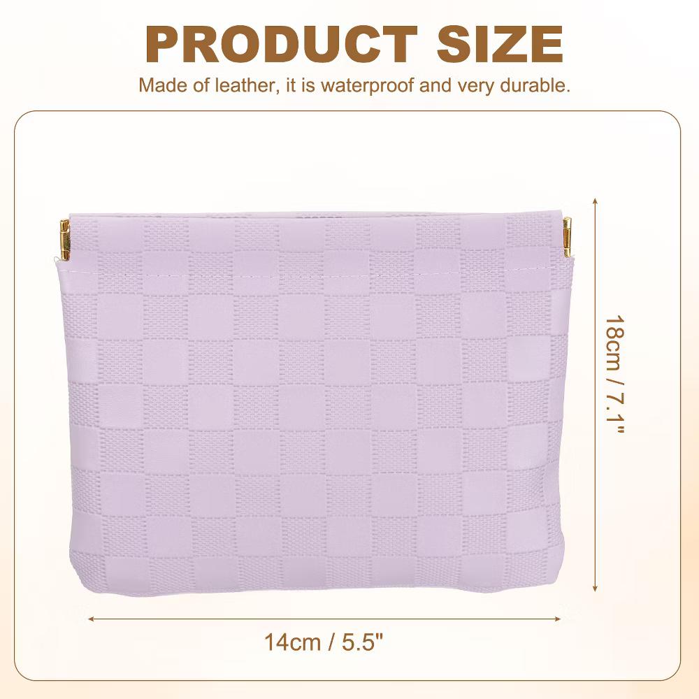 Leather Waterproof Travel Organizing Mini Snap Closure Makeup Pouch - Image 39