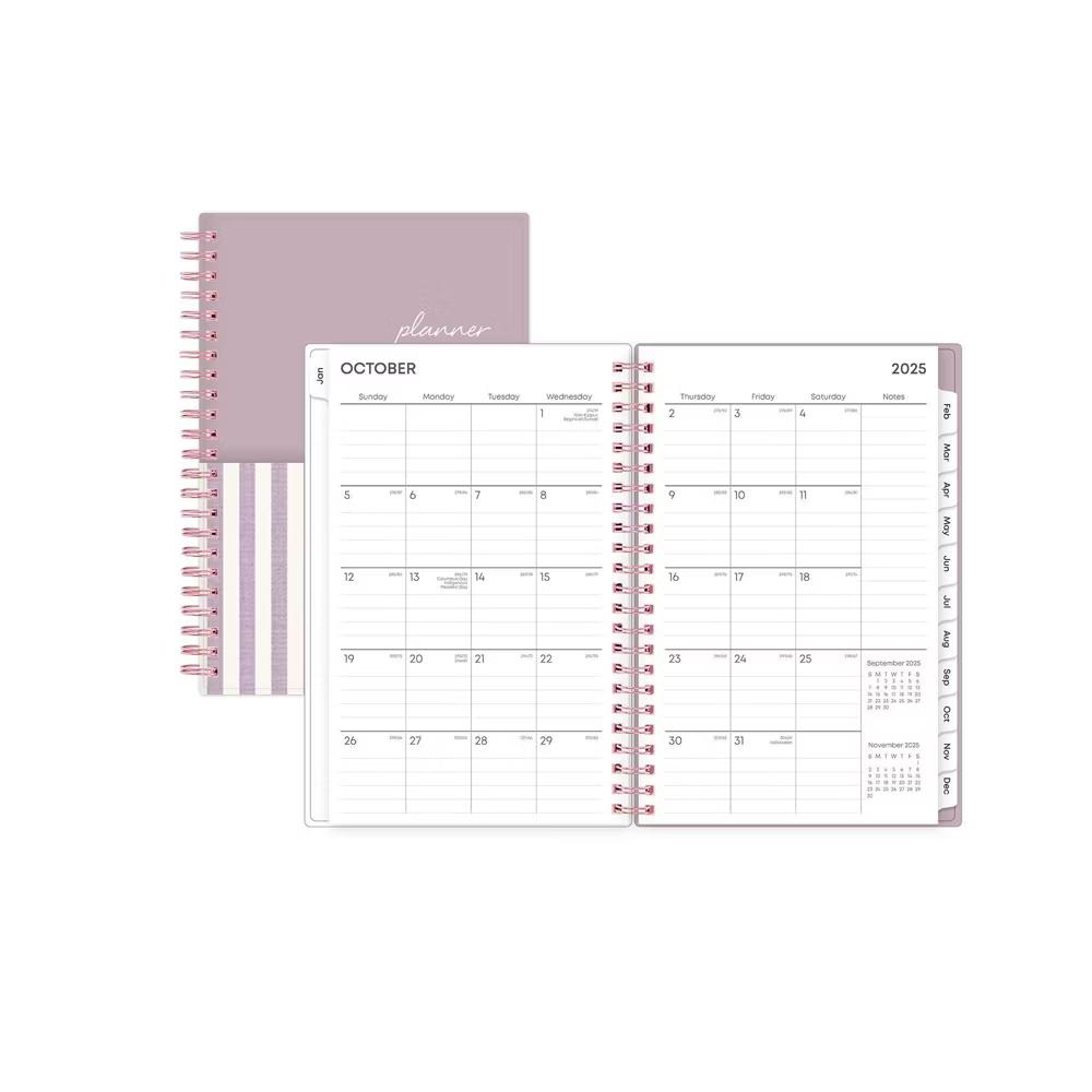 Blue Sky 2026 Weekly/Monthly Planner Stripe 5"x8" Block Purple with Double Pockets - Image 5