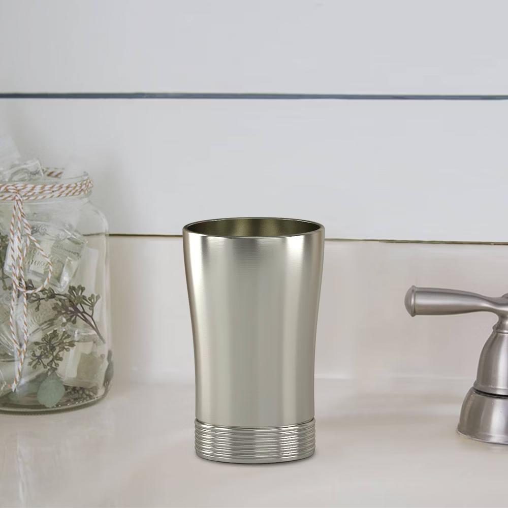 Special Metal Cup - 6oz Stainless Steel Bathroom Tumbler, Pewter, Easy to Clean