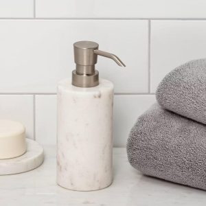 Marble Soap/Lotion Dispenser White