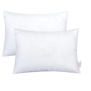 2 Pack Cotton Toddler Pillows, Soft Down Alternative Fill Travel Small Pillows, 13"x18", White