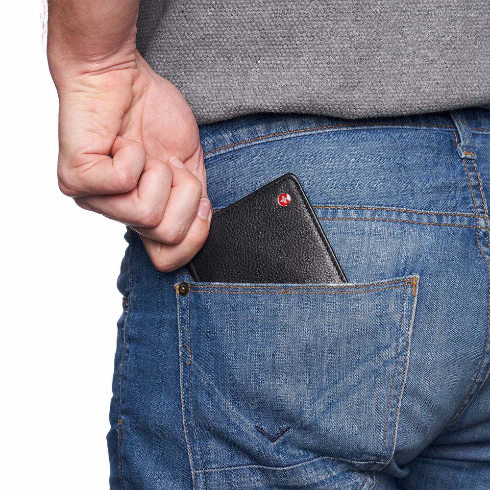 Alpine Swiss Connor Executive Bifold Wallet | Business Passcase for Men | Premium Leather | Dual ID Windows | RFID Blocking | Gift Box Included
