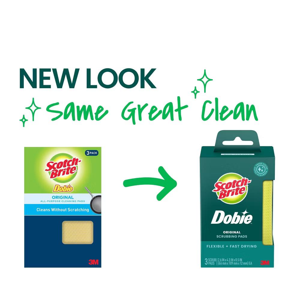 Dobie Non-Scratch and Fast-Drying Scrubbing Pads - 3ct
