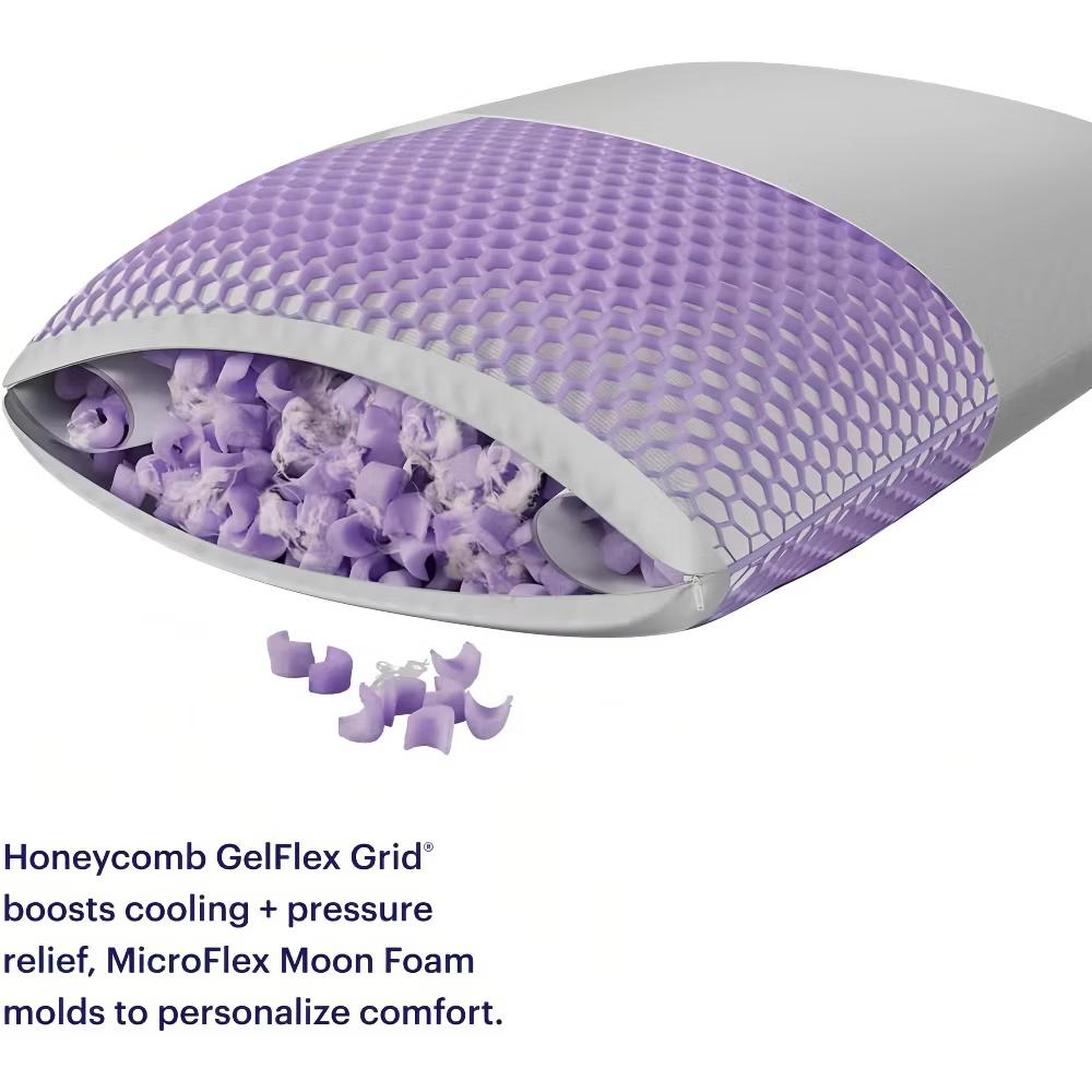 Purple Freeform™ Pillow with Customizable Support, Grid & MicroFlex™ Moon Foam - Image 2