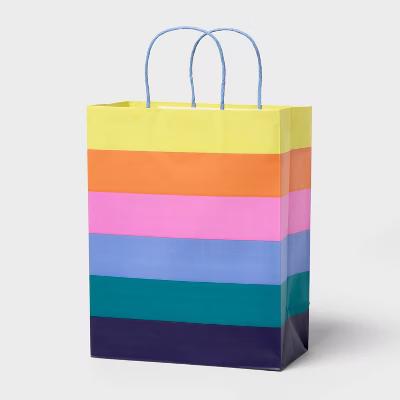 Medium Colorblock Stripe Gift Bag Colorful