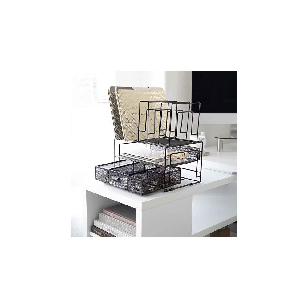 Blu Monaco Desk Organizer with File Sorters & Drawer - Image 9