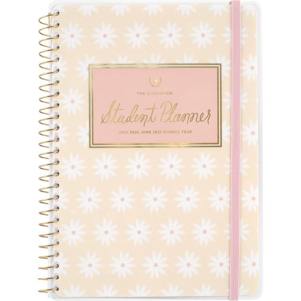 Emily Ley for At-A-Glance 5.375"x8.5" 2026-2027 Weekly/Monthly Small Student Planner Cream Floral - Image 2