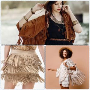 Soft Faux Leather Double Side Fringe for DIY Sewing