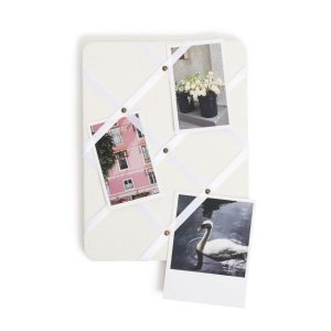 6"x8" Magnetic Fabric Ribbon Board Cream