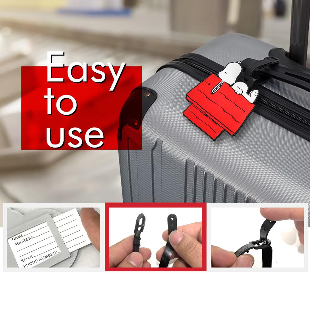 Peanuts Snoopy Luggage Tag Snoopy PVC Travel Tags Gifts - Set of 4 - Image 4