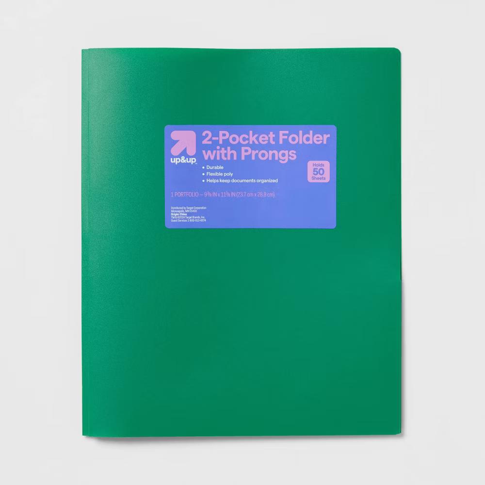 2 Pocket Plastic Folder with Prongs - Image 17